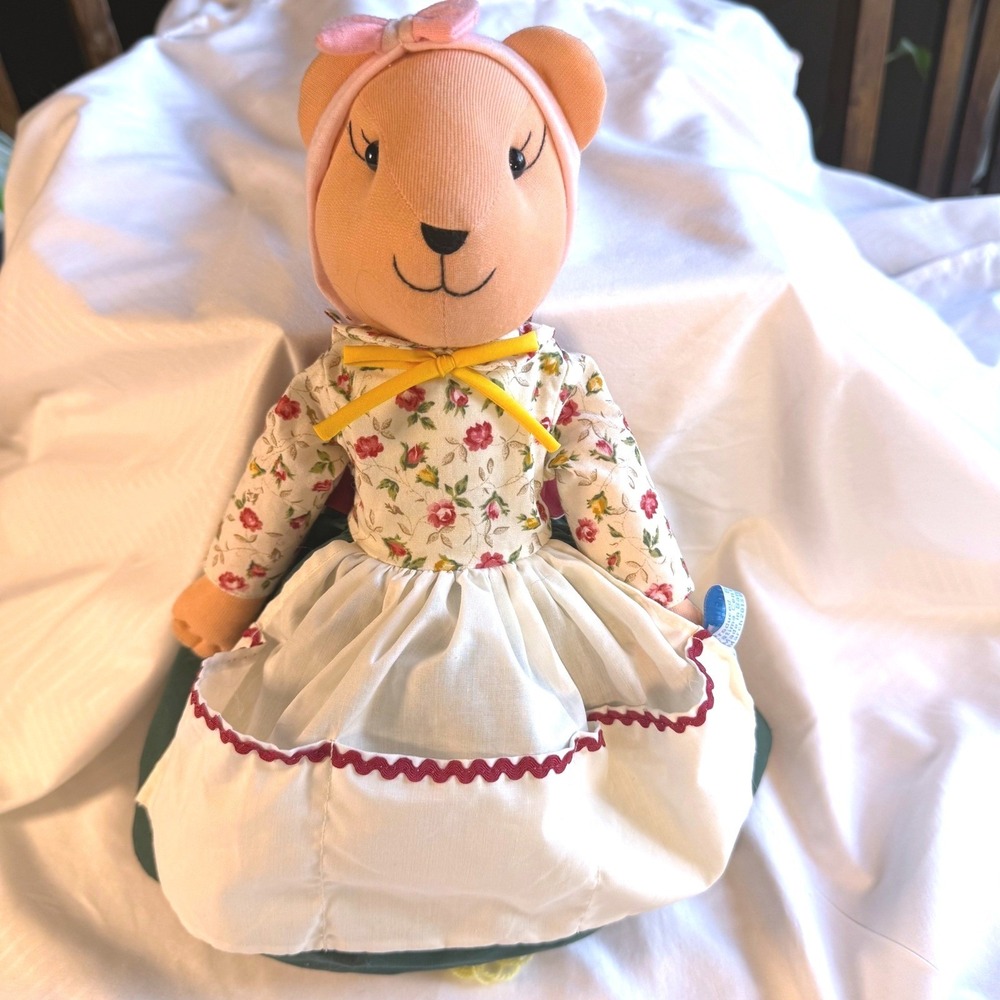 Vintage Topsy Turvy Doll Girl Blonde Braids Pink Polka Dot Dress Mouse Prince - Picture 4 of 7